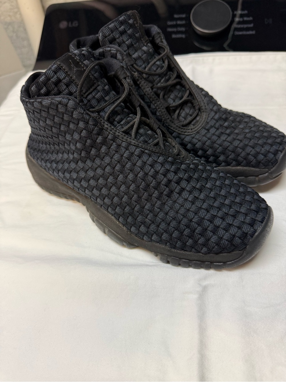 Jordan Black Woven High-Top Sneakers